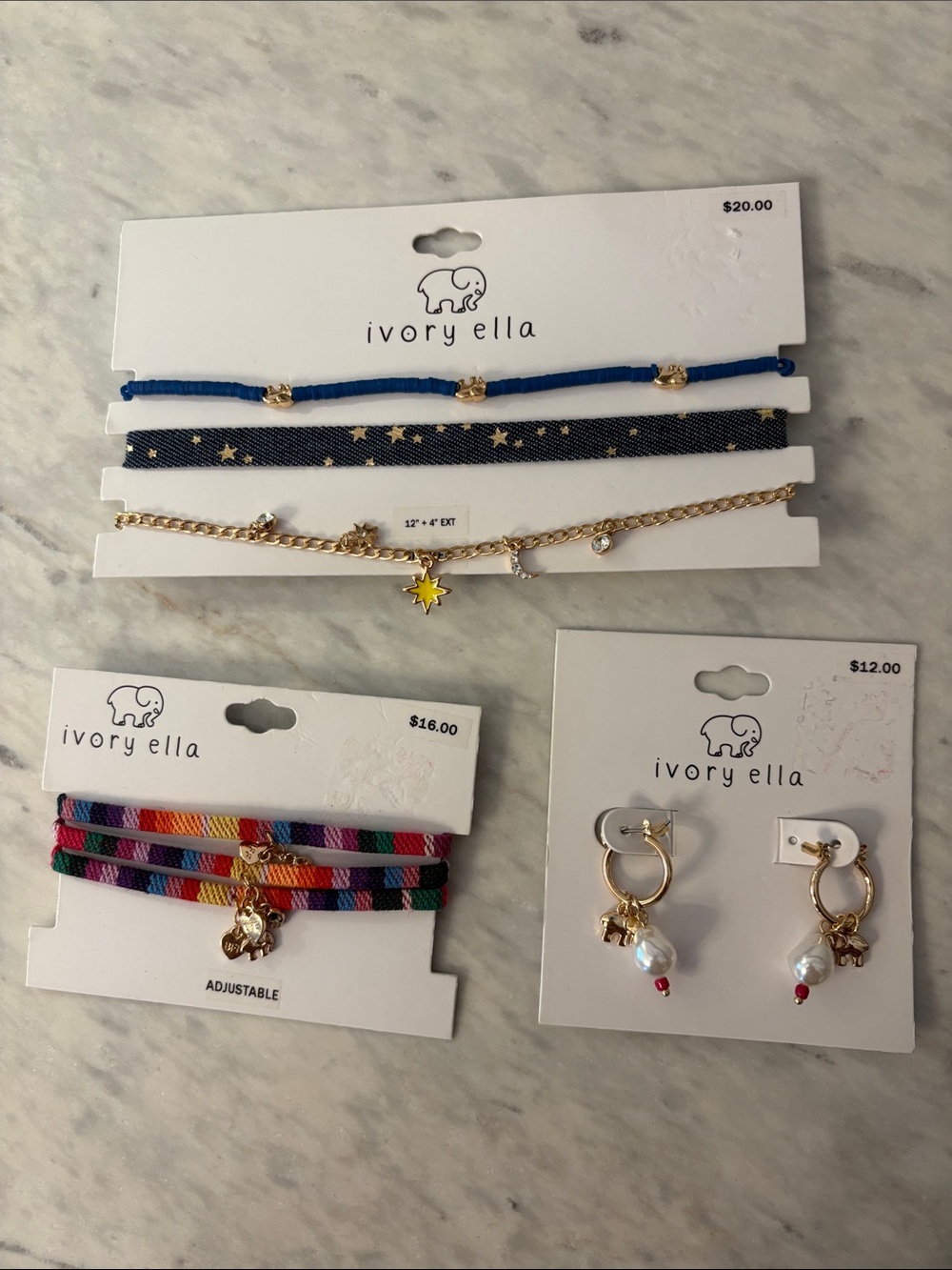 Ivory Ella Kids Bundle Colorful Bracelets Chokers & Earring , 7 pieces NWT